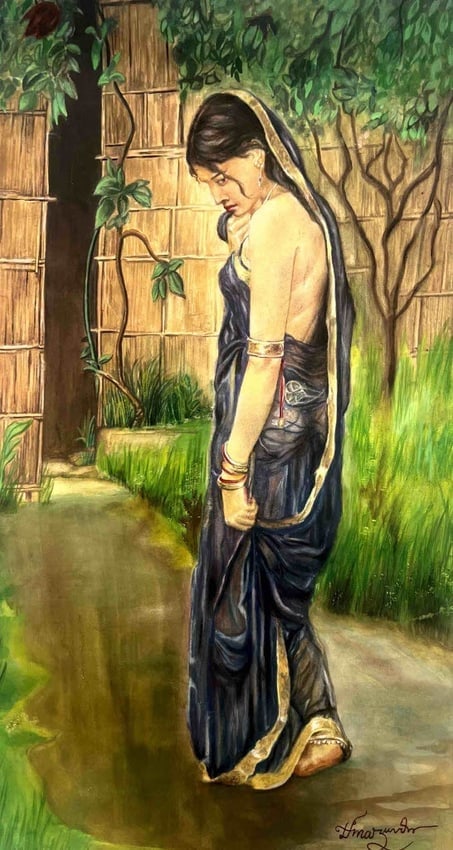 HEMENDRANATH MAZUMDAR (INDIAN,1894-1948) WATERCOLOUR ON PAPER: HEMENDRANATH MAZUMDAR (INDIAN,1894-1948) WATERCOLOUR ON PAPER 21 X 14.5 INCHES THESE WORKS ARE HIGHLY SOUGHT AFTER, MUCH LIKE THOSE BY RENOWNED ARTISTS SUCH AS M.F. HUSAIN, S.H. RAZA, F.N. SOUZA,