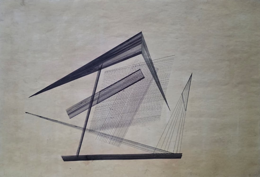 NASHREEN MOHAMMADI (1937–1990) UNTITLED 1978 INK PEN ON PAPER 15 × 22 INCHES: NASHREEN MOHAMEDI (1937–1990)UNTITLED, 1978INK PEN ON PAPER15 × 22 INCHESNASREEN MOHAMEDI STANDS AMONG THE MOST IMPORTANT FIGURES OF INDIAN MODERNISM WHOSE PRACTICE DEVELOPED A DISTINCTIVE VISUAL L