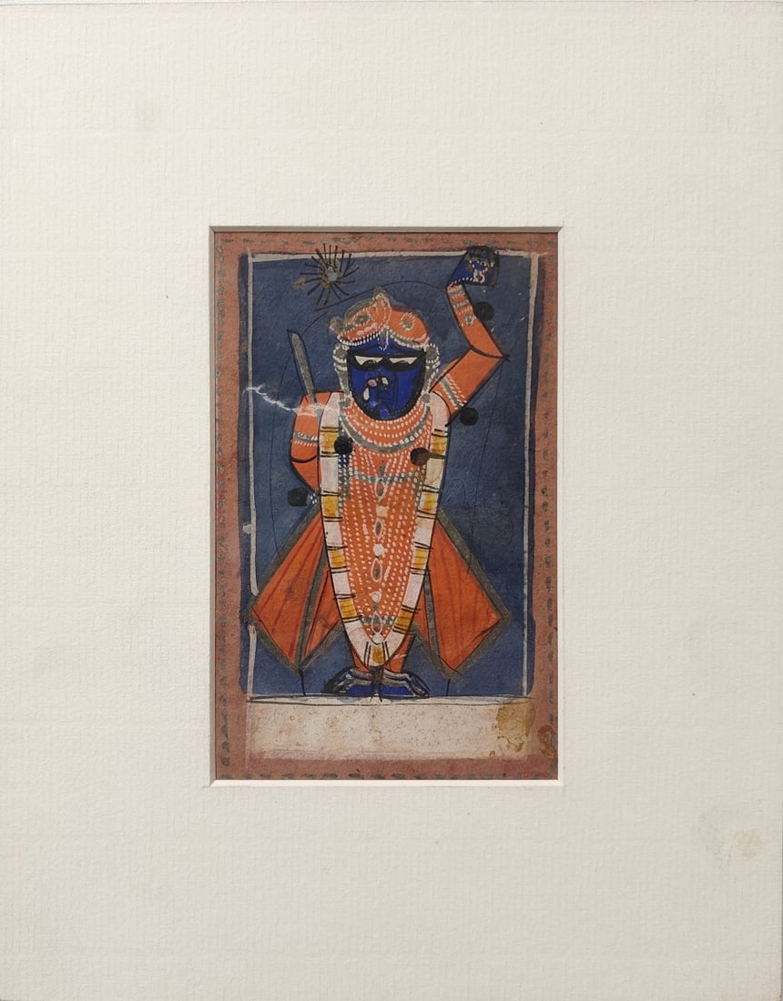 NATHDWARA SCHOOL MINIATURE PICHWAI-STYLE MINIATURE PAINTING OF SHRINATHJI OPAQUE WATERCOLOR ON PAPER - 2