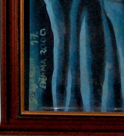 SABYASACHI OIL ON CANVAS ENIGMA 33 X 20 IN SIGNED LOWER LEFT - 3