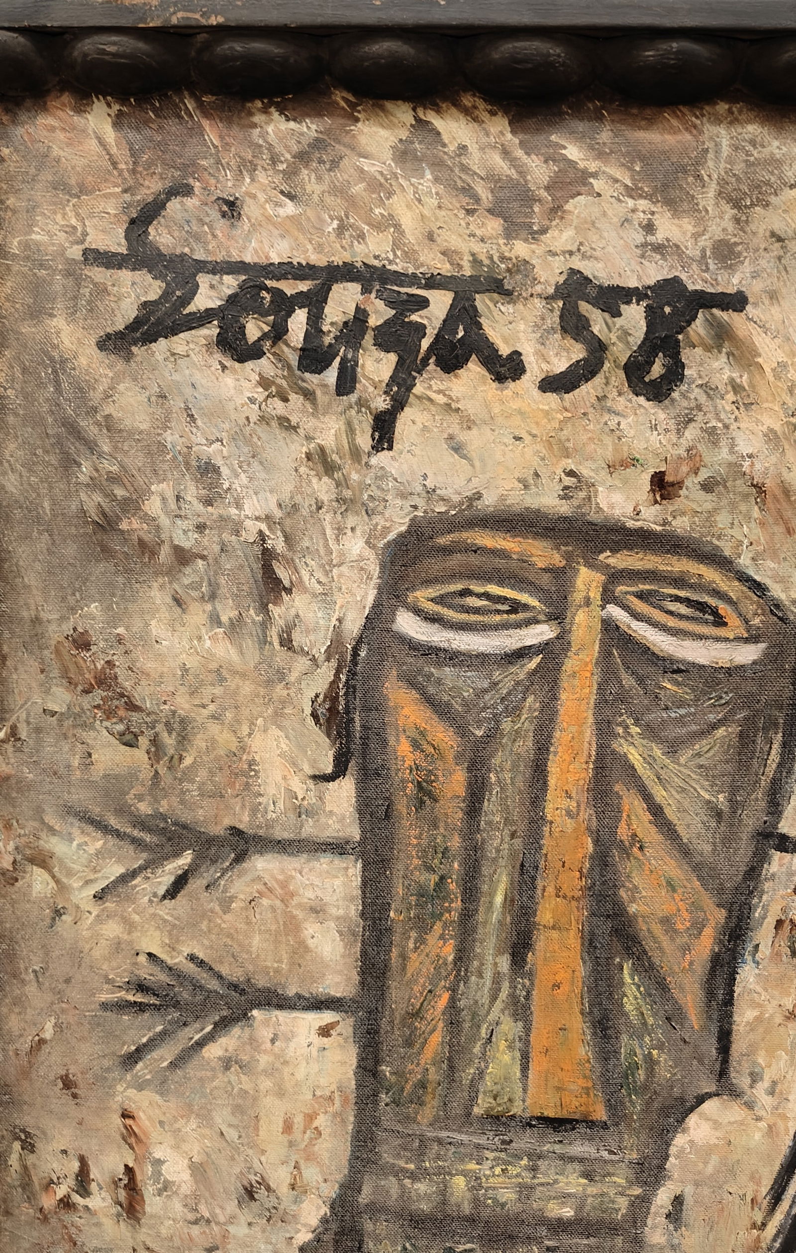 F.N. SOUZA (1924–2002) – TRIBAL MAN AND WOMAN – 1958 – OIL ON CANVAS – 25 X 34 IN - 4