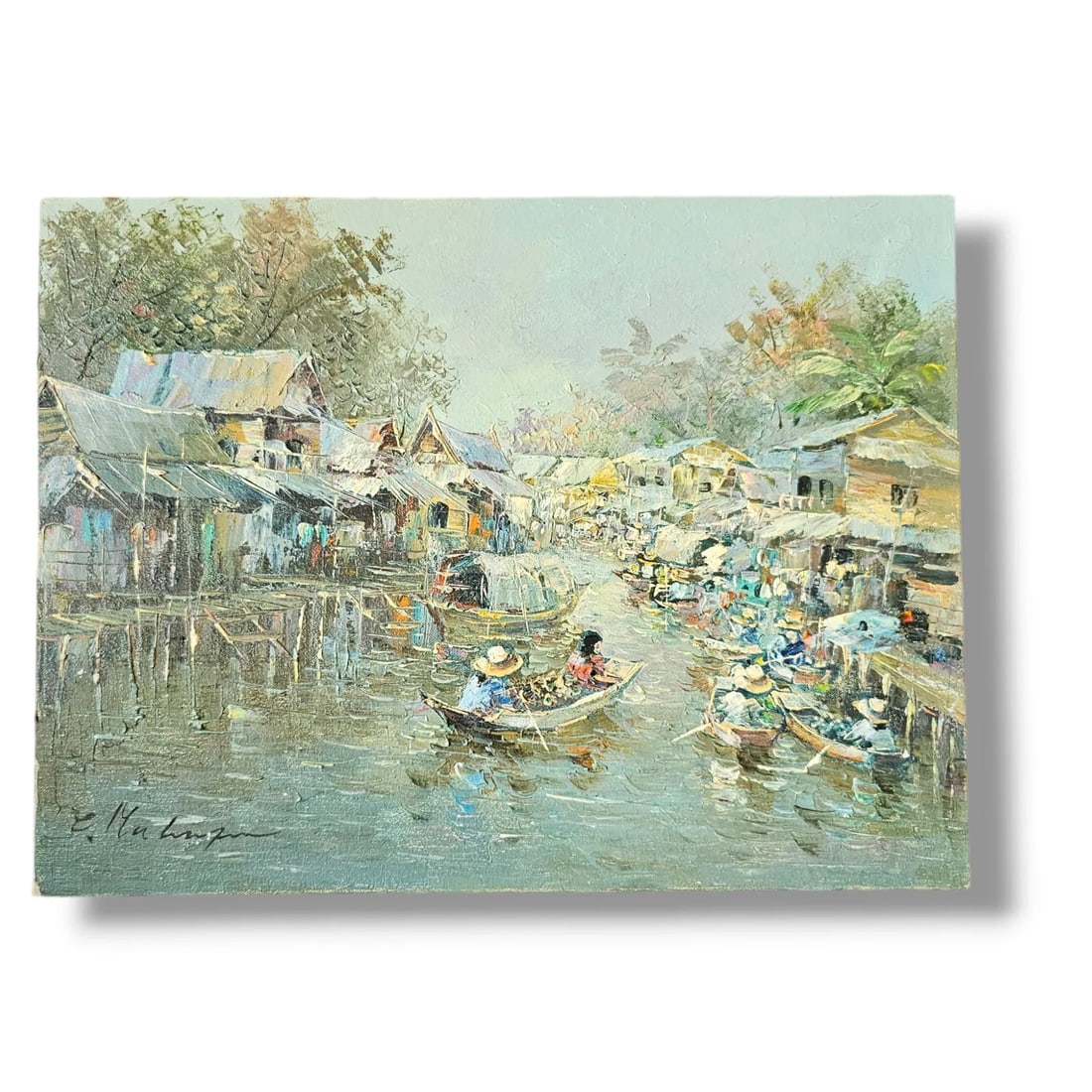 (signed) C, Muhnfer, Indonesian canal street (1 of 3)