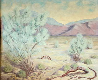 (signed) Maria Johnson, Desert Landscape - 26" x 30"