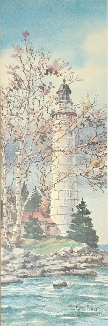 (signed) Austin Frazer (American, 1911-2006), Lighthouse - 33" x 16" (1 of 4)