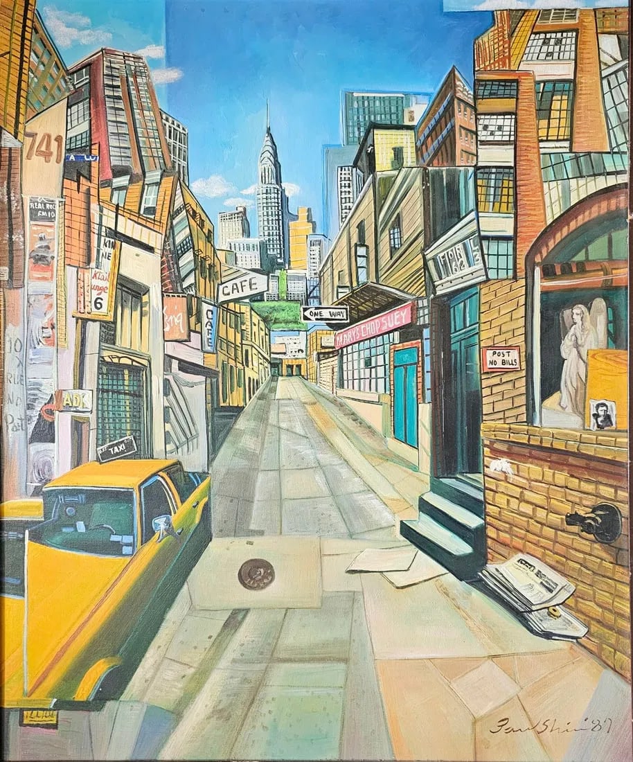 (signed) Paul Shin, "Backstreet", 1987 - 30" x 25" (1 of 3)