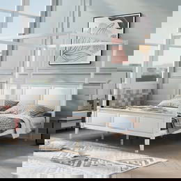 King Size Canopy Bed In White