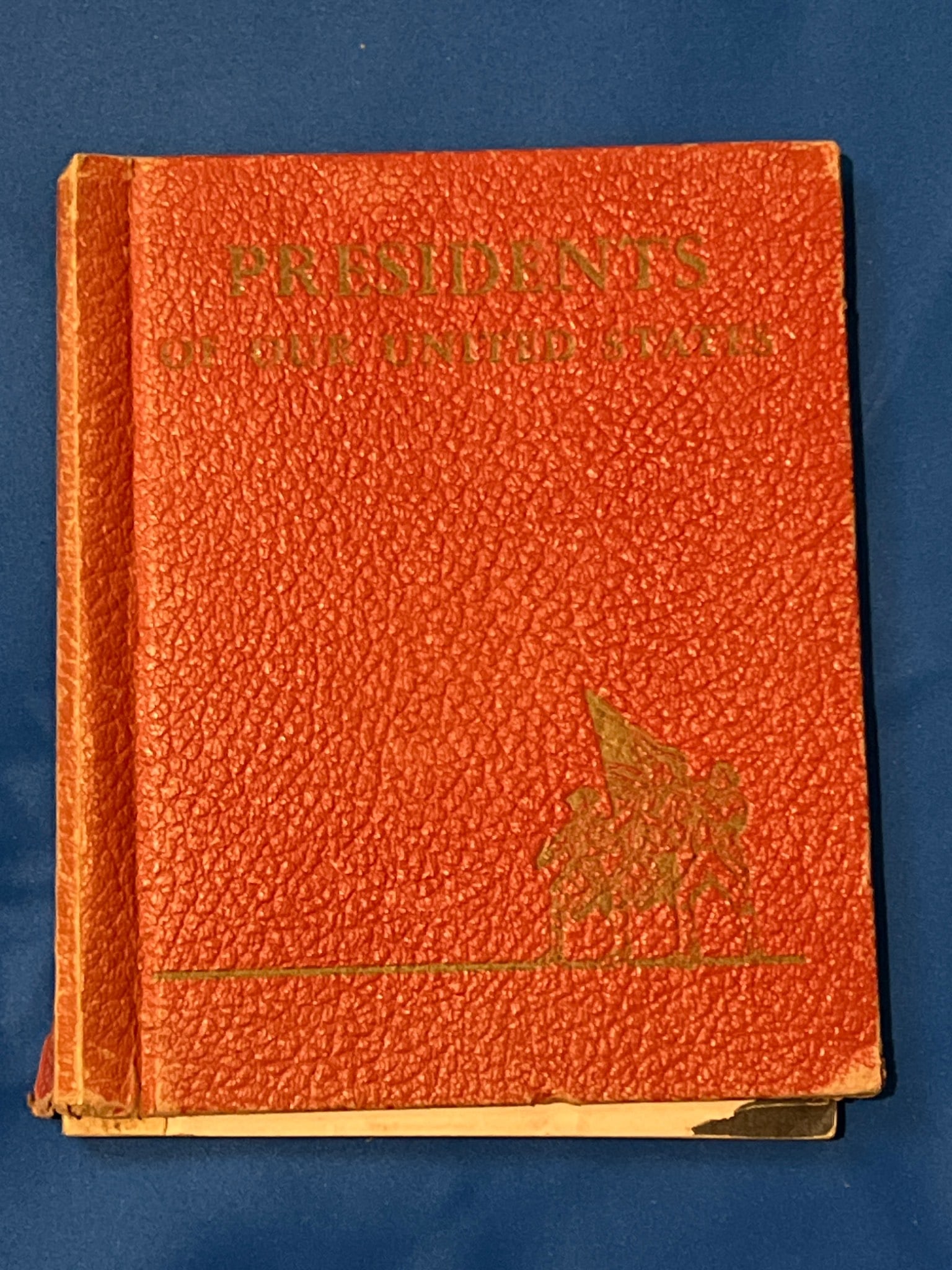 Presidents of Our United States by L. A. Esler, 1940 Edition: Hardcover book titled ‘Presidents of Our United States’ by L. A. Esler, published by Rand McNally & Company, 1940 edition. Features a red textured cover with embossed text and graphics. In