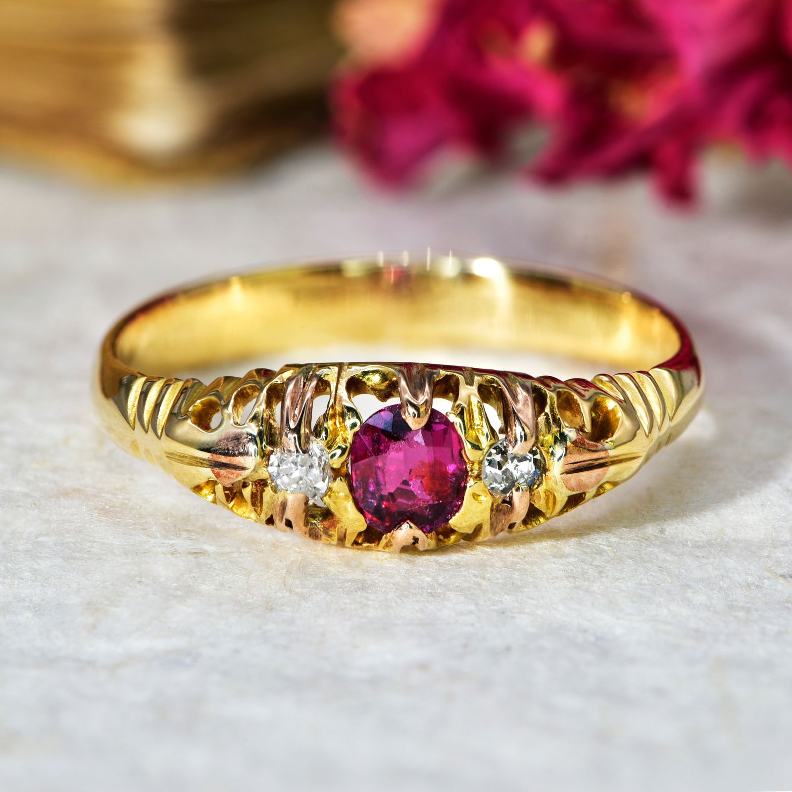 Antique 18ct Ruby and Diamond Ring (1 of 5)