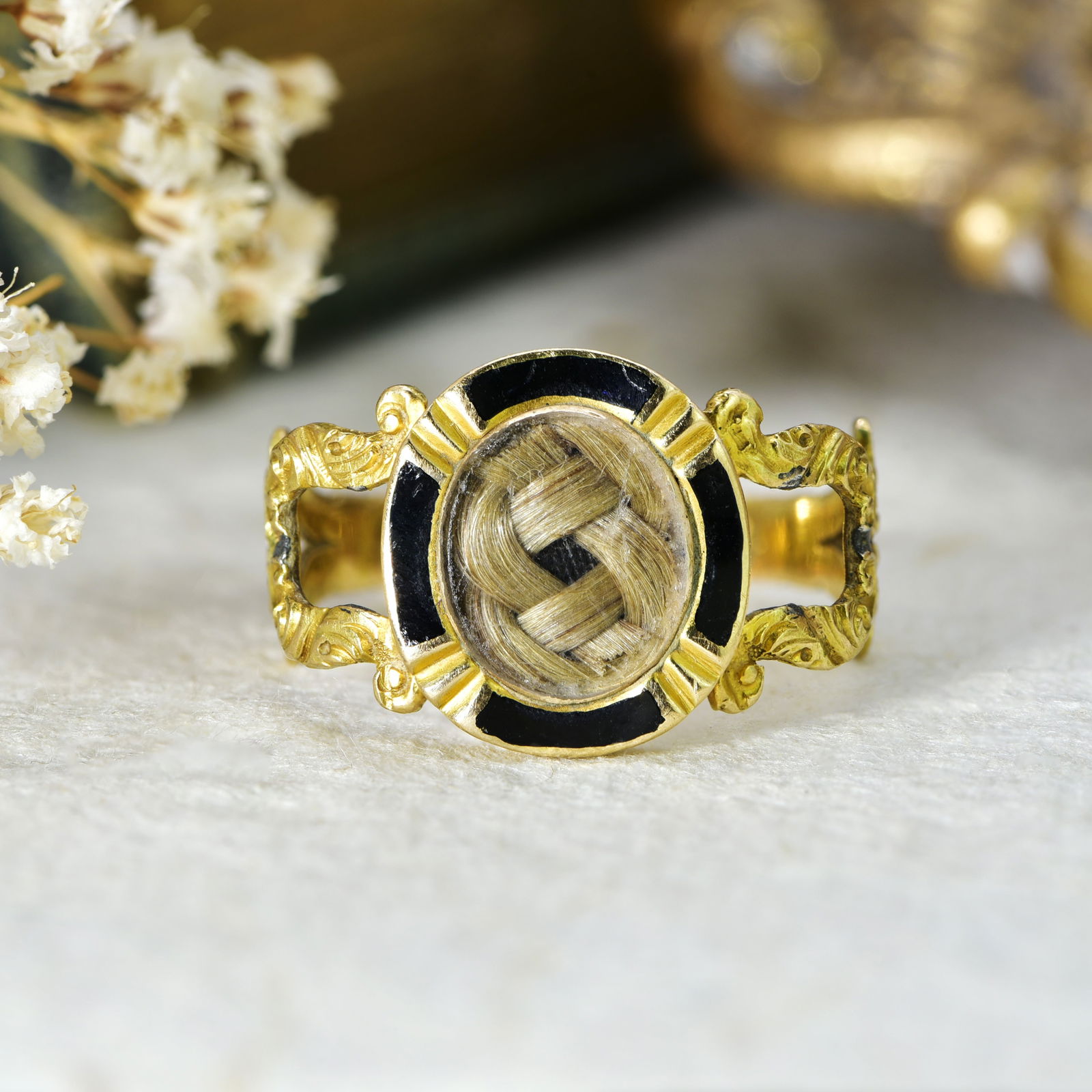 Georgian 1828 Lattice Mourning Ring (1 of 7)