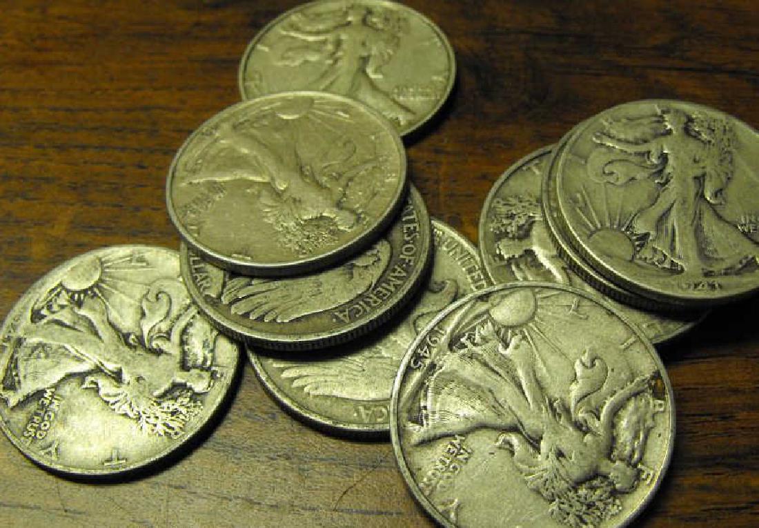 Lot of 10 Walking Liberty Halves- (1 of 1)