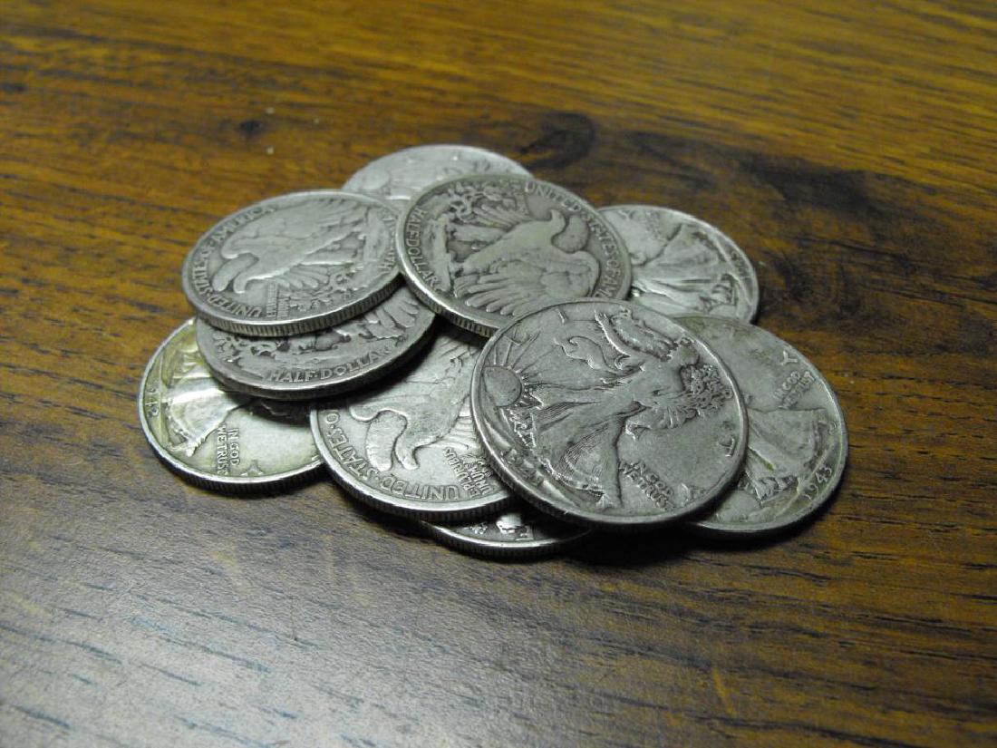 Lot of 10 Walking Liberty Halves- (1 of 1)