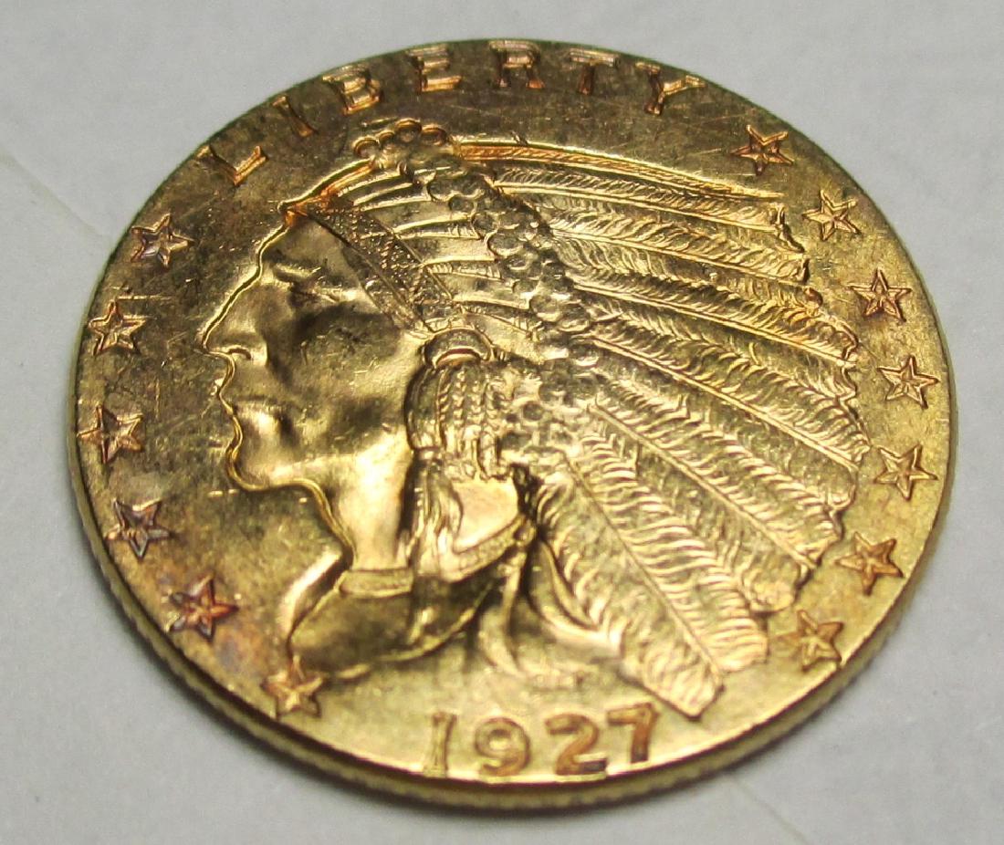 1927 $2.5 Gold Indian Quarter Eagle (1 of 2)