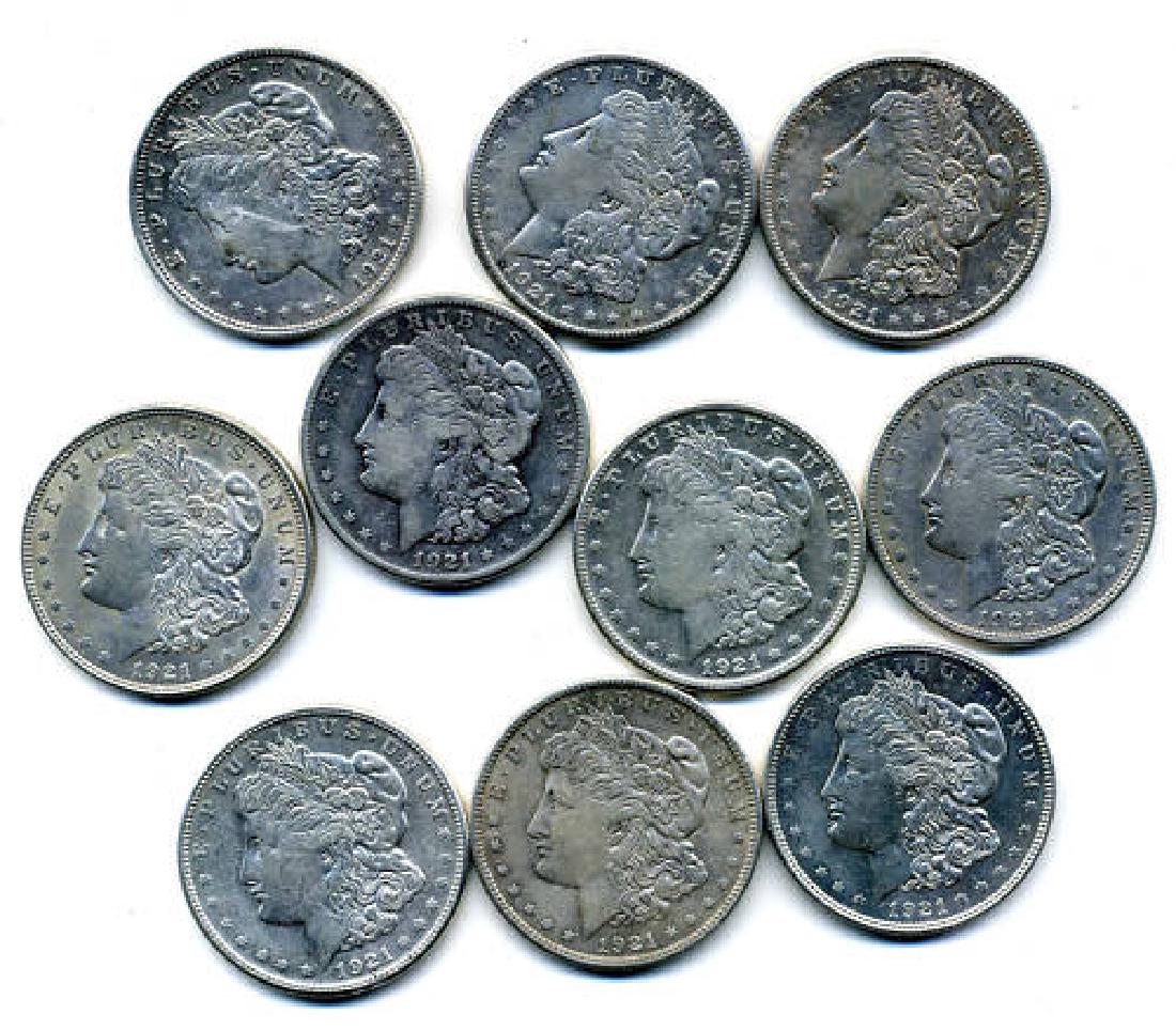 Lot of 10 Morgan Silver Dollars (1 of 1)