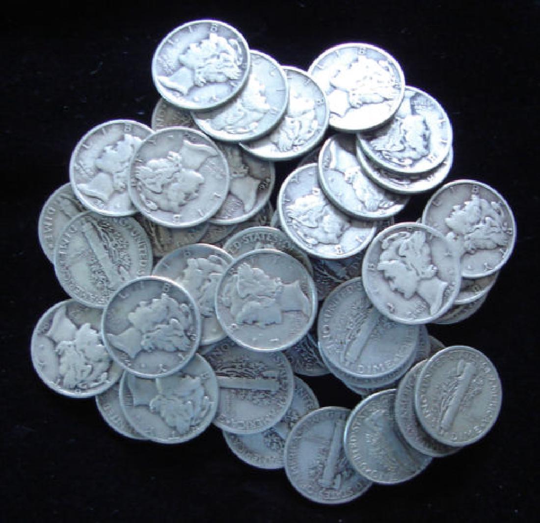 Lot of 50 Mercury Dimes - 90% Silver Mixed (1 of 1)