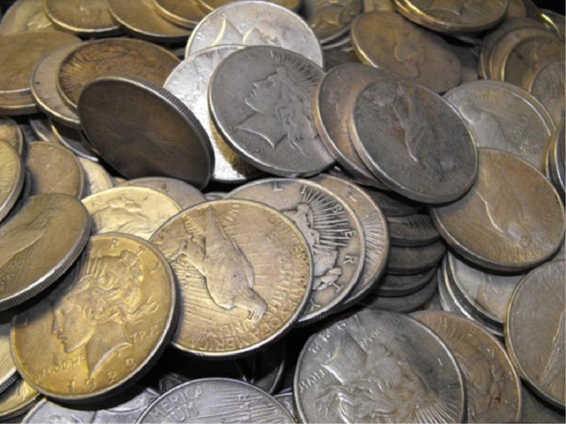 (50) US Peace Silver Dollars - 90% Silver (1 of 1)