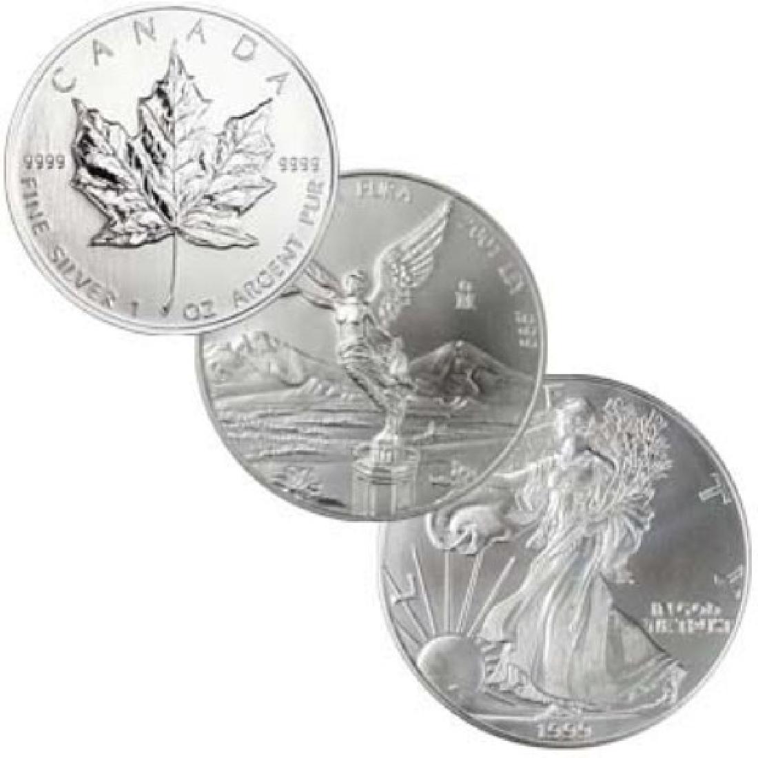 North America Silver Bullion Lot US-CA-MX: Item is as shown in image. Bidder is responsible for all value and grade determination based upon image. All bids constitute abinding contract and agreement to pay.