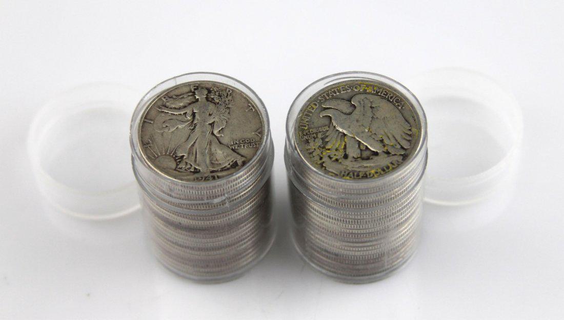 40 pcs. 2 Plastic Roll Tube Walking Liberty 50c (1 of 1)