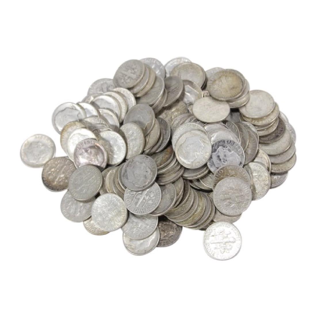(100) Roosevelt Dimes -90% Silver: Please note that all items are as shown in image. Bidder is responsible for all grade based upon images and value. Bidder further agrees to all terms and understands all nuances of bidder registration
