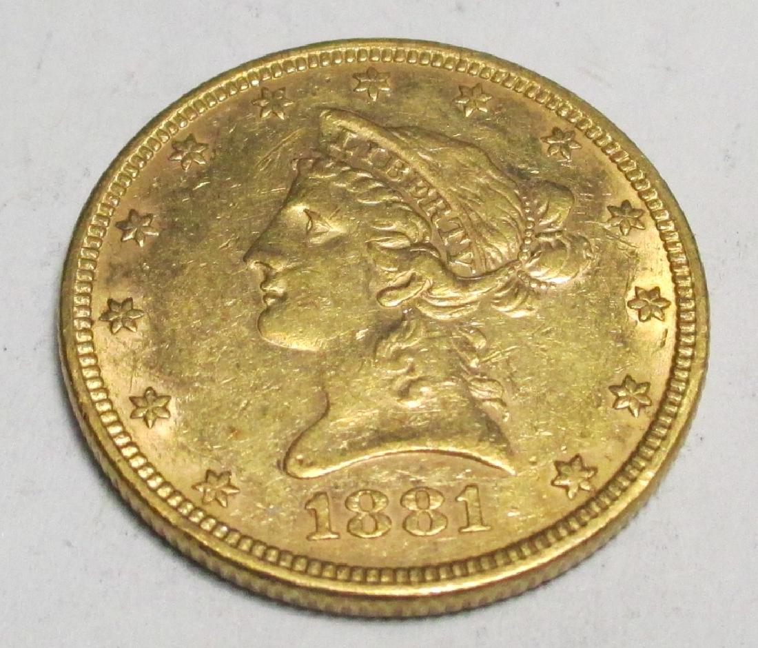 1886 $5 Gold Liberty: Please note that all items are as shown in image. Bidder is responsible for all grade based upon images and value. Bidder further agrees to all terms and understands all nuances of bidder registration