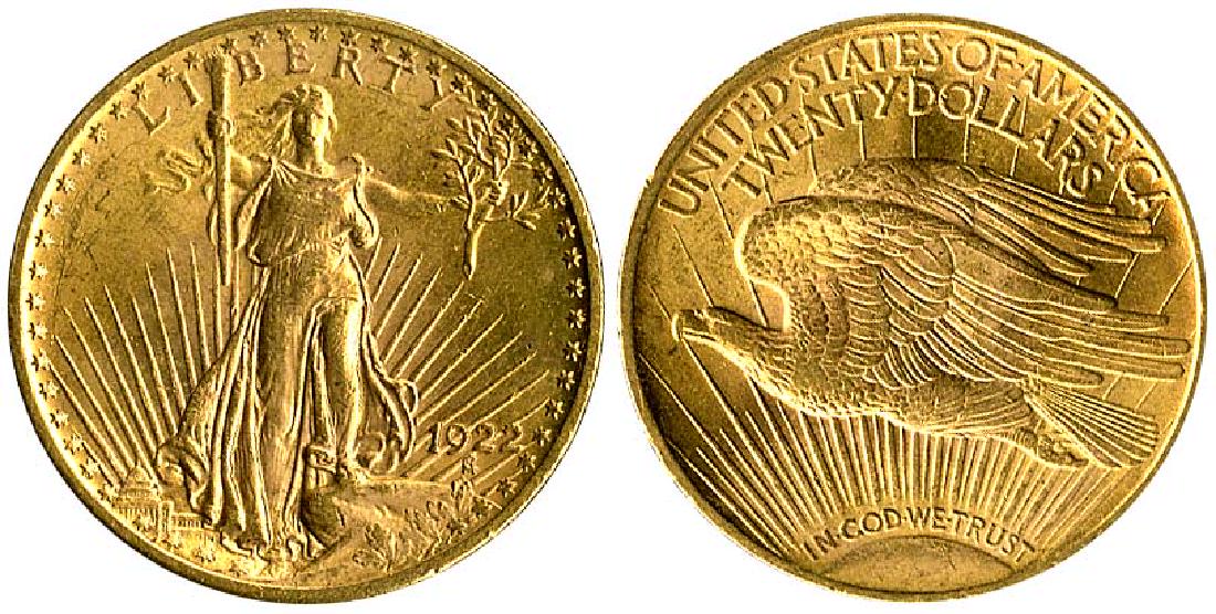 1922 $20 Gold Saint Gaudens High Grade: Please note that all items are as shown in image. Bidder is responsible for all grade based upon images and value. Bidder further agrees to all terms and understands all nuances of bidder registration