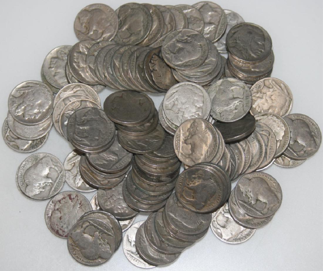 (100) Readable Date Buffalo Nickels: Please note that all items are as shown in image. Bidder is responsible for all grade based upon images and value. Bidder further agrees to all terms and understands all nuances of bidder registration