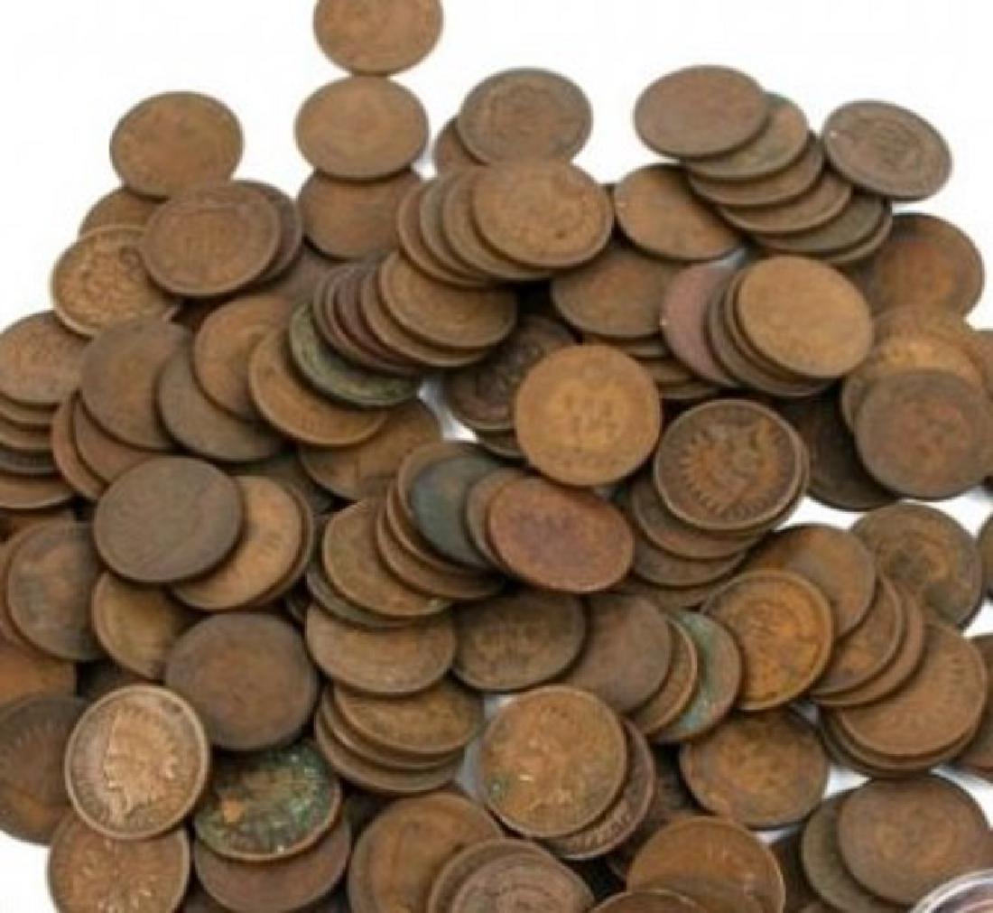 (100) Indian Head Cents - Mixed Dates and Grades (1 of 1)