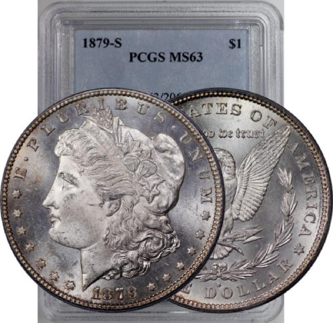 1879 S MS 63 PCGS Morgan Silver Dollar: Please note that all items are as shown in image. Bidder is responsible for all grade based upon images and value. Bidder further agrees to all terms and understands all nuances of bidder registration