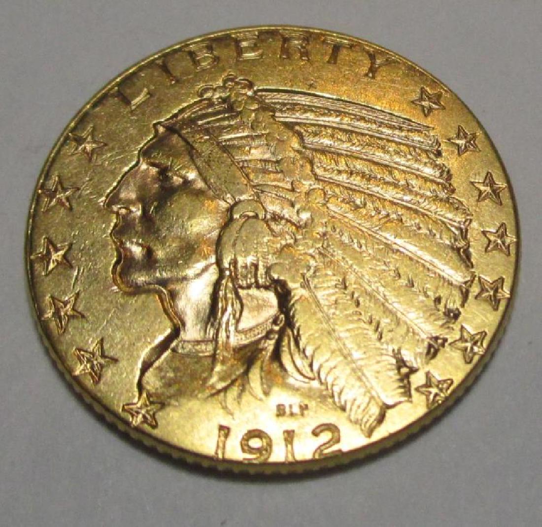 1912 $5 Gold Indian Half Eagle Coin (1 of 2)