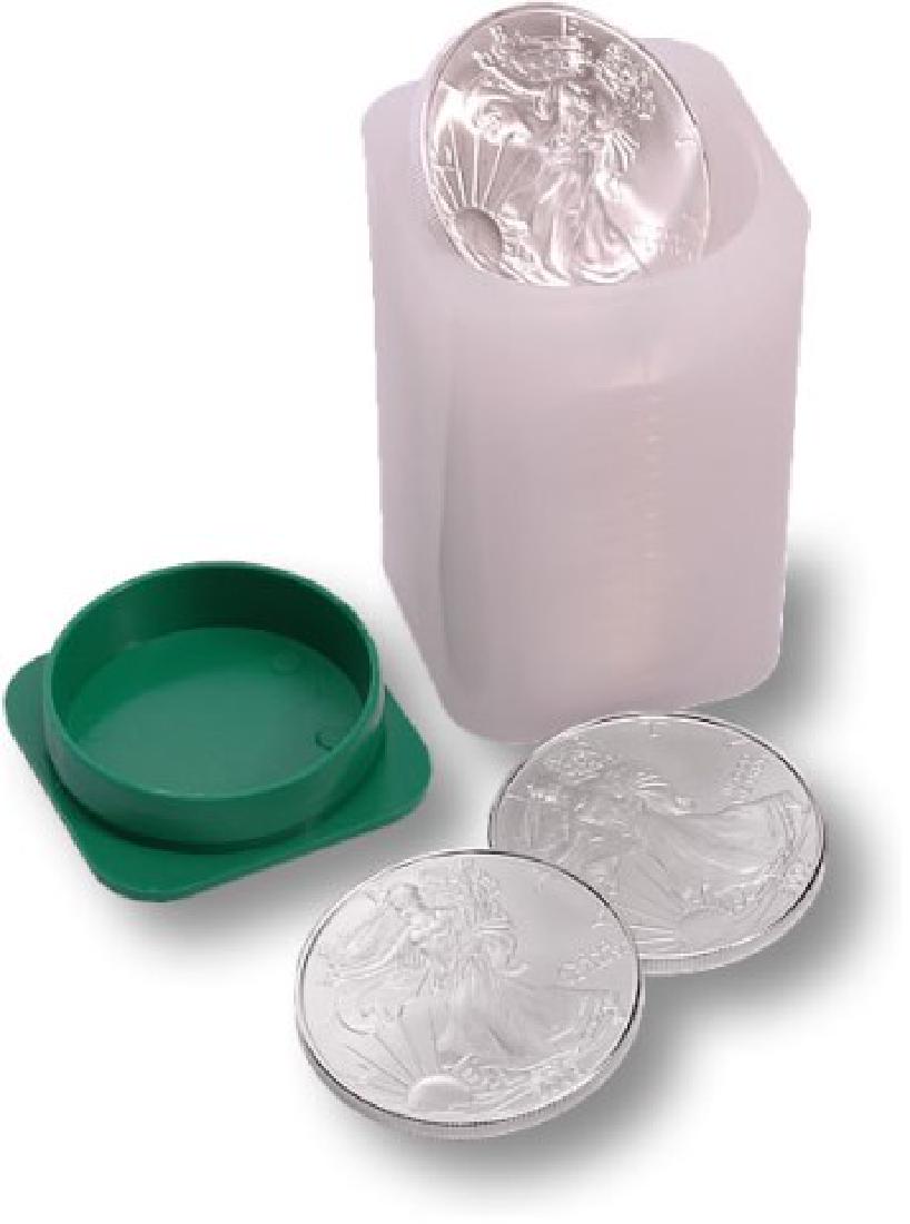 (20) Mint Roll US Silver Eagles Random Date: Please note that all items are as shown in image. Bidder is responsible for all grade based upon images and value. Bidder further agrees to all terms and understands all nuances of bidder registration