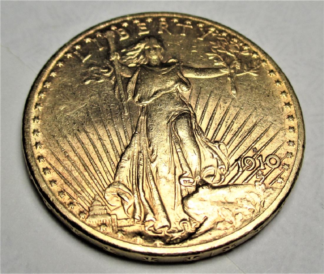 1910 S $20 Gold Saint Gaudens Double Eagle: Please note that all items are as shown in image. Bidder is responsible for all grade based upon images and value. Bidder further agrees to all terms and understands all nuances of bidder registration