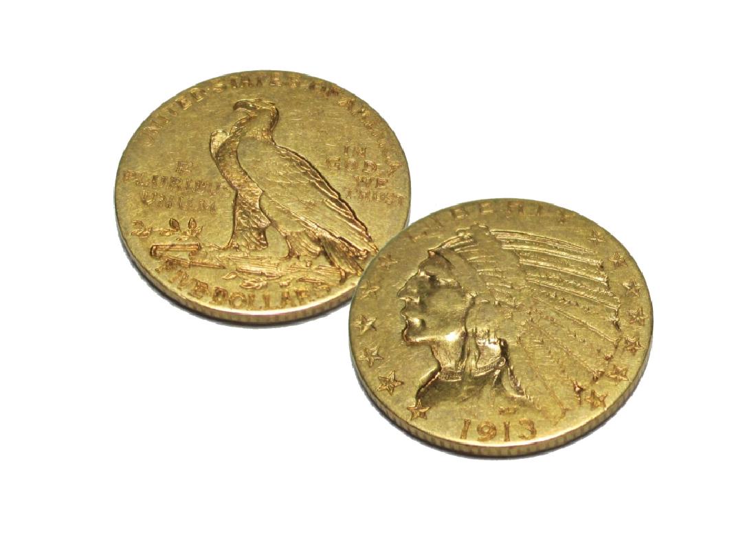 1913 $5 Gold Indian Half Eagle: Please note that all items are as shown in image. Bidder is responsible for all grade based upon images and value. Bidder further agrees to all terms and understands all nuances of bidder registration
