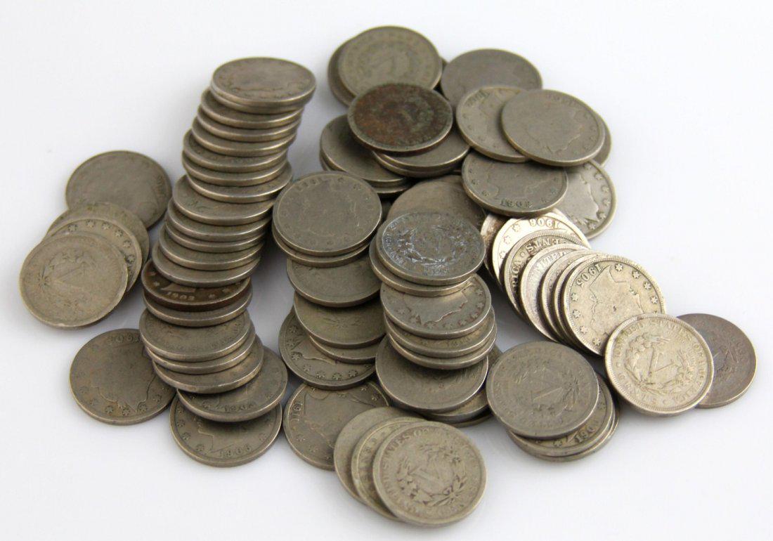 (100) V Nickels - AG-G Grades Mixed Dates: Please note that all items are as shown in image. Bidder is responsible for all grade based upon images and value. Bidder further agrees to all terms and understands all nuances of bidder registration