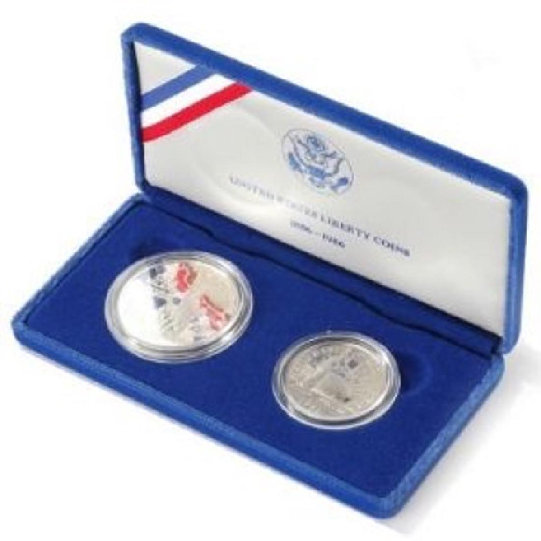 1986 Statue of Liberty 2 Coin Set: Please note that all items are as shown in image. Bidder is responsible for all grade based upon images and value. Bidder further agrees to all terms and understands all nuances of bidder registration
