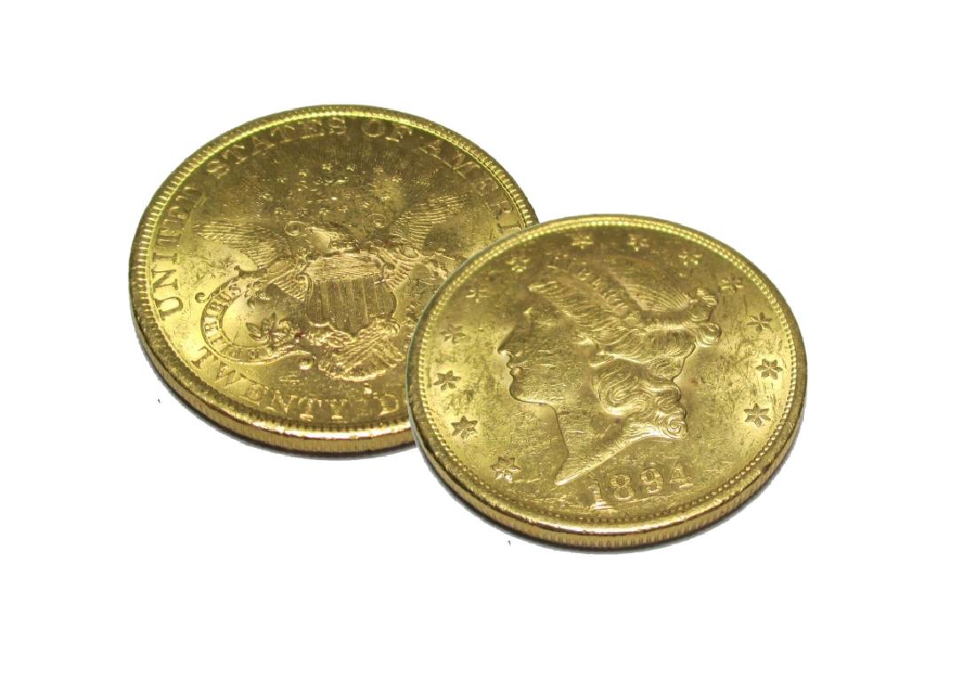 1894 s $20 Gold Liberty Double Eagle - Better Date: Please note that all items are as shown in image. Bidder is responsible for all grade based upon images and value. Bidder further agrees to all terms and understands all nuances of bidder registration