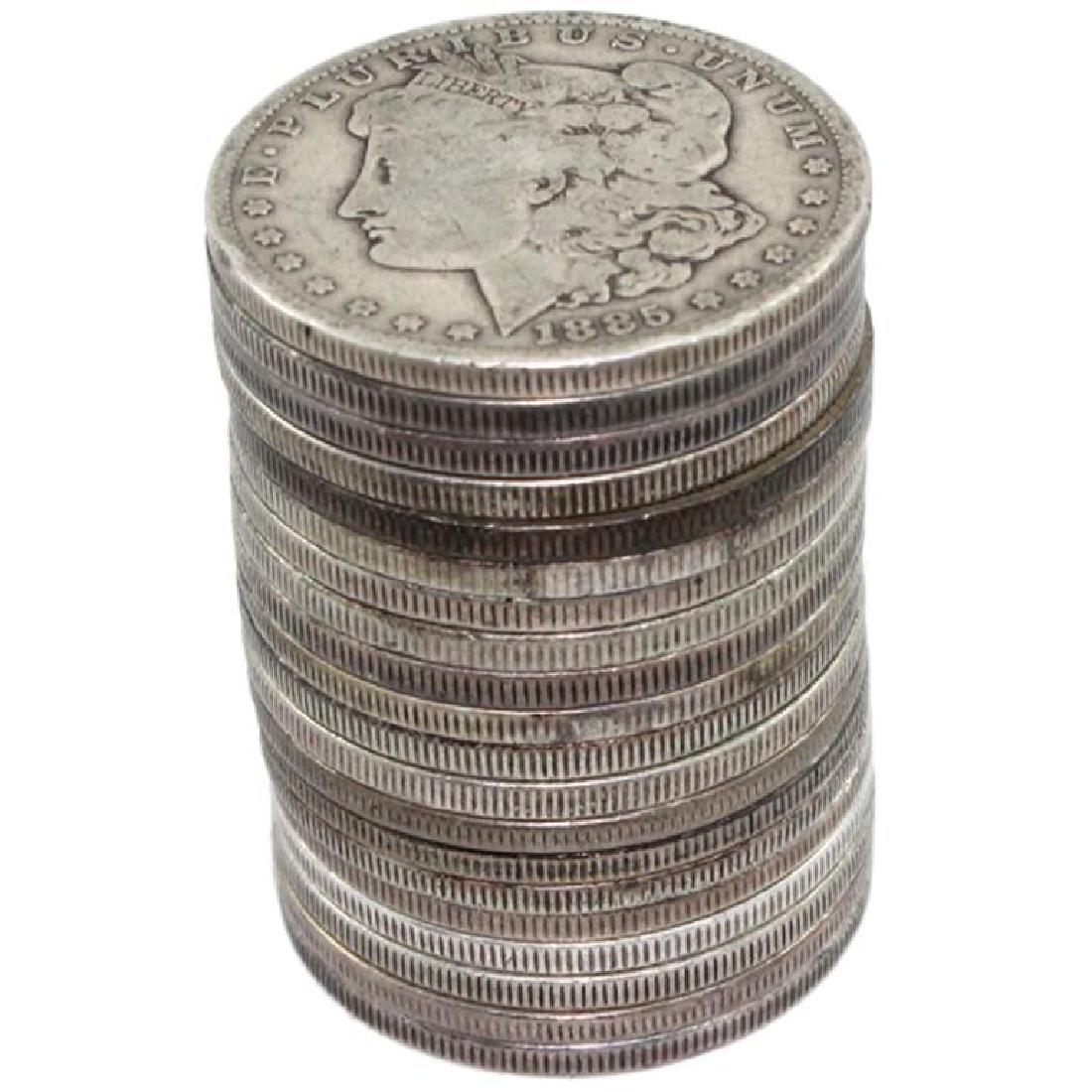 Roll of Morgan Silver Dollars (20 pcs): Ag-VG- Please note that all items are as shown in image. Bidder is responsible for all grade based upon images and value. Bidder further agrees to all terms and understands all nuances of bidder regis