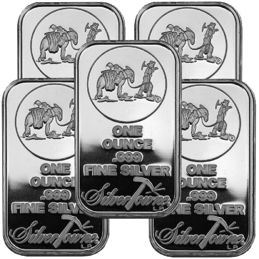(5) 1 oz. Silvertowne Prospector Silver bars- .999 (1 of 1)