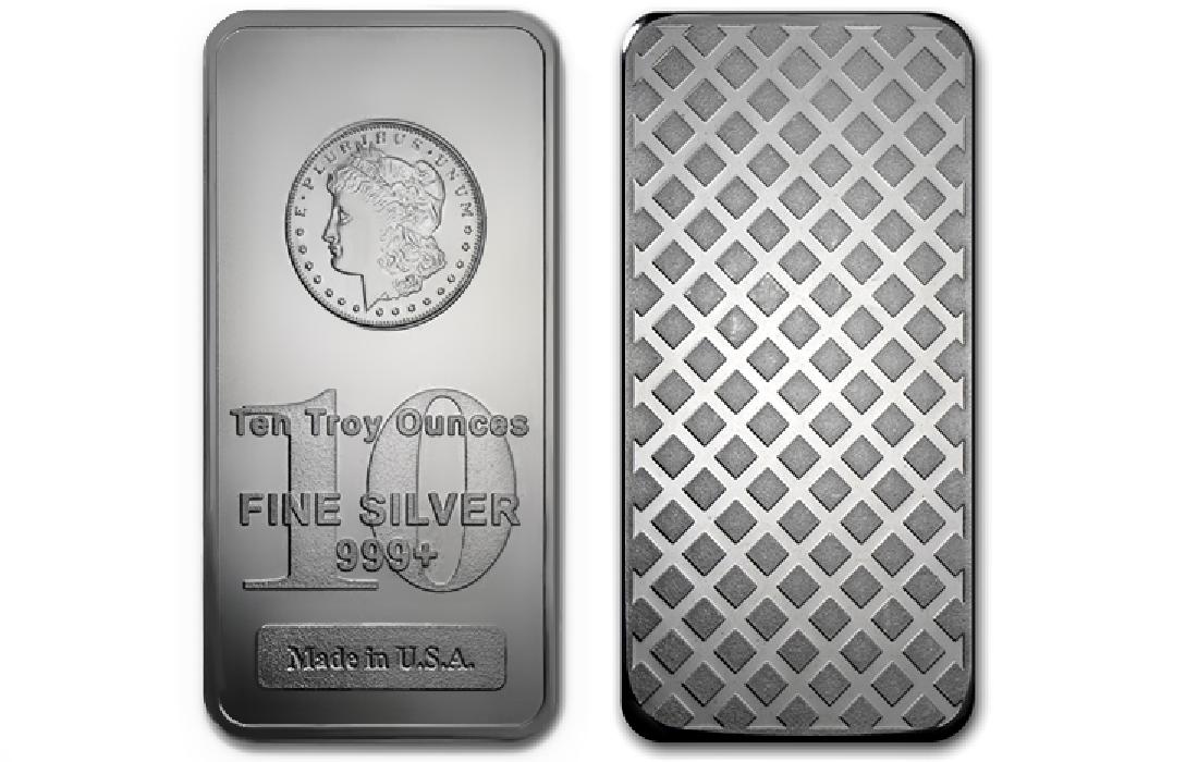 10 oz. Morgan Design Silver Bar - .999 Pure (1 of 1)