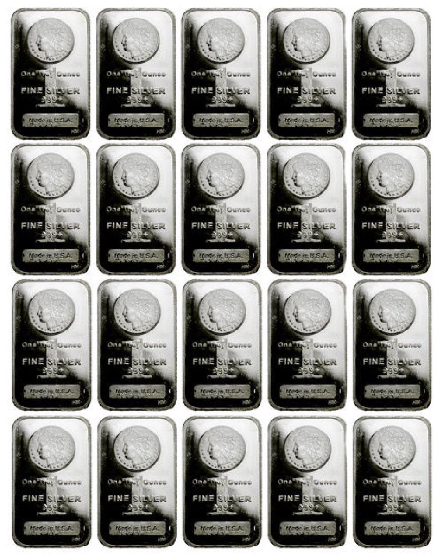 (20) 1 oz. Silver Morgan Design Silver bars (1 of 1)