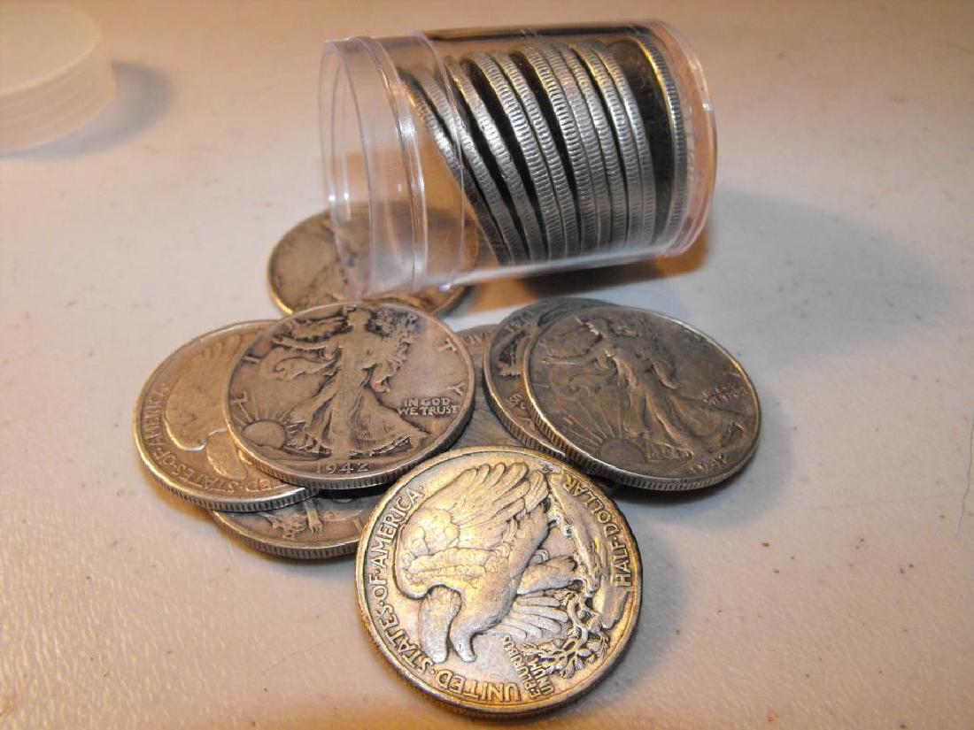(20) Walking Liberty Half Dollars  in roll tube (1 of 1)