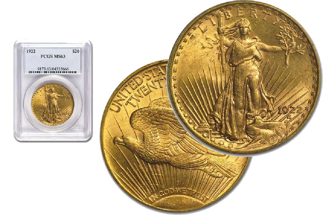 1922 MS 63 PCGS or NGC $20 Gold Saint Gaudens (1 of 1)