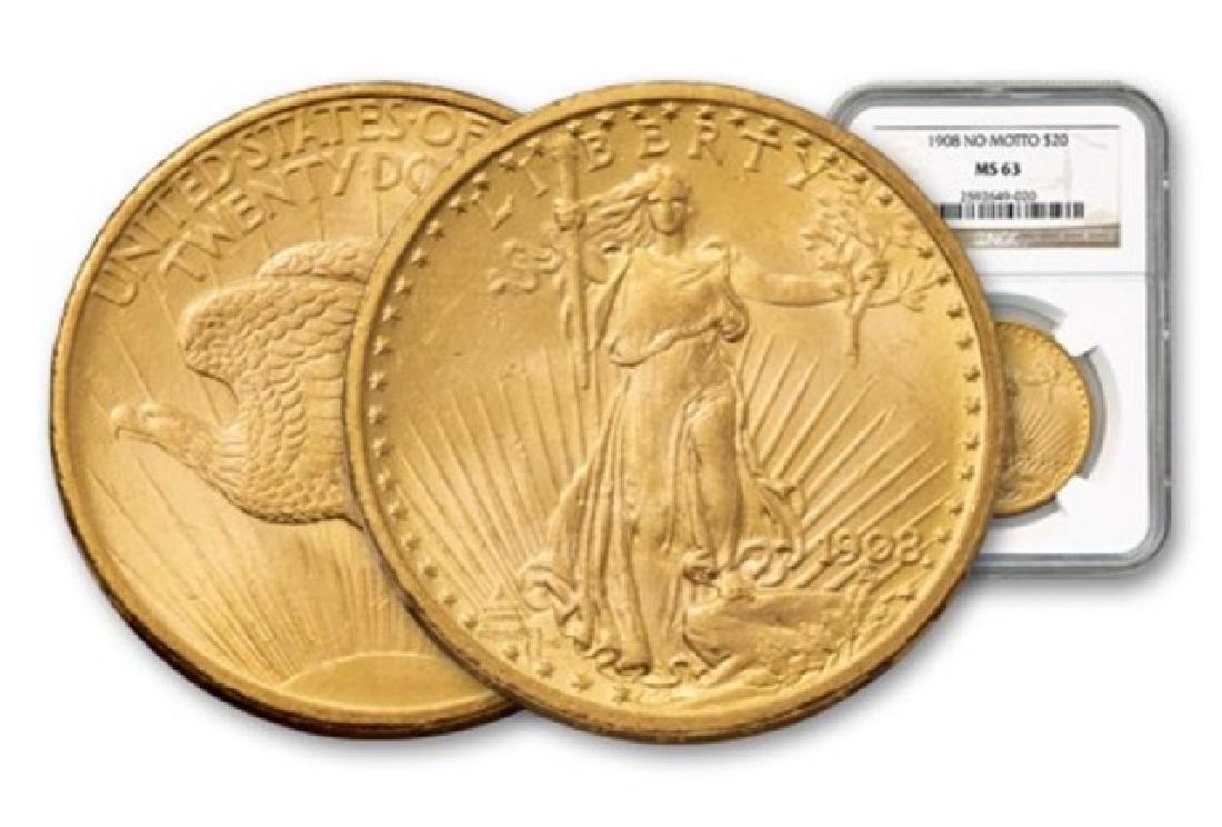 1908 NM MS 63 NGC $20 Gold Saint Gaudens (1 of 1)