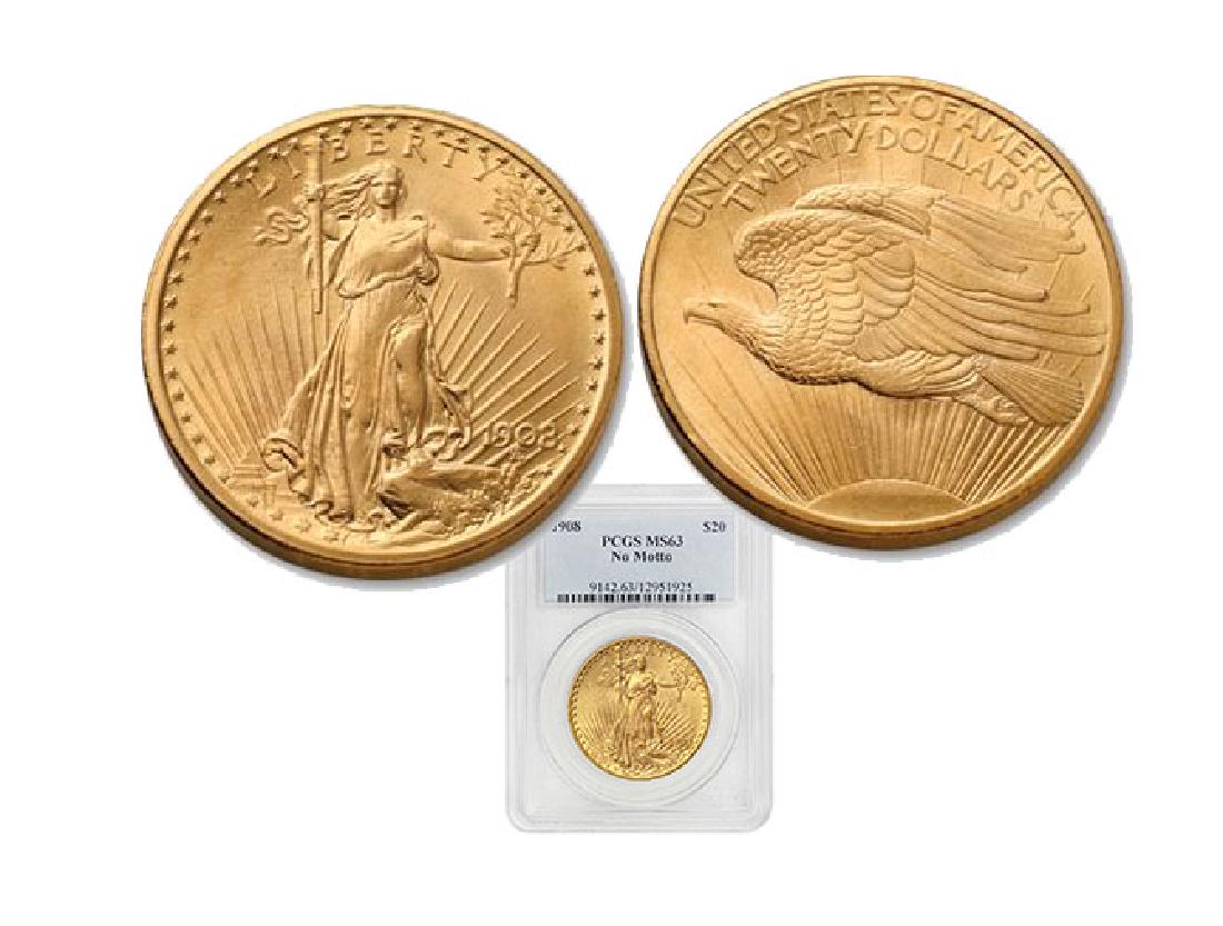 1908 NM MS 63 PCGS or NGC $20 Gold Saint Gaudens (1 of 1)