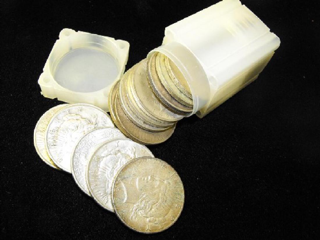 (20) Peace Silver Dollars in dollar tube - ag-vg (1 of 1)