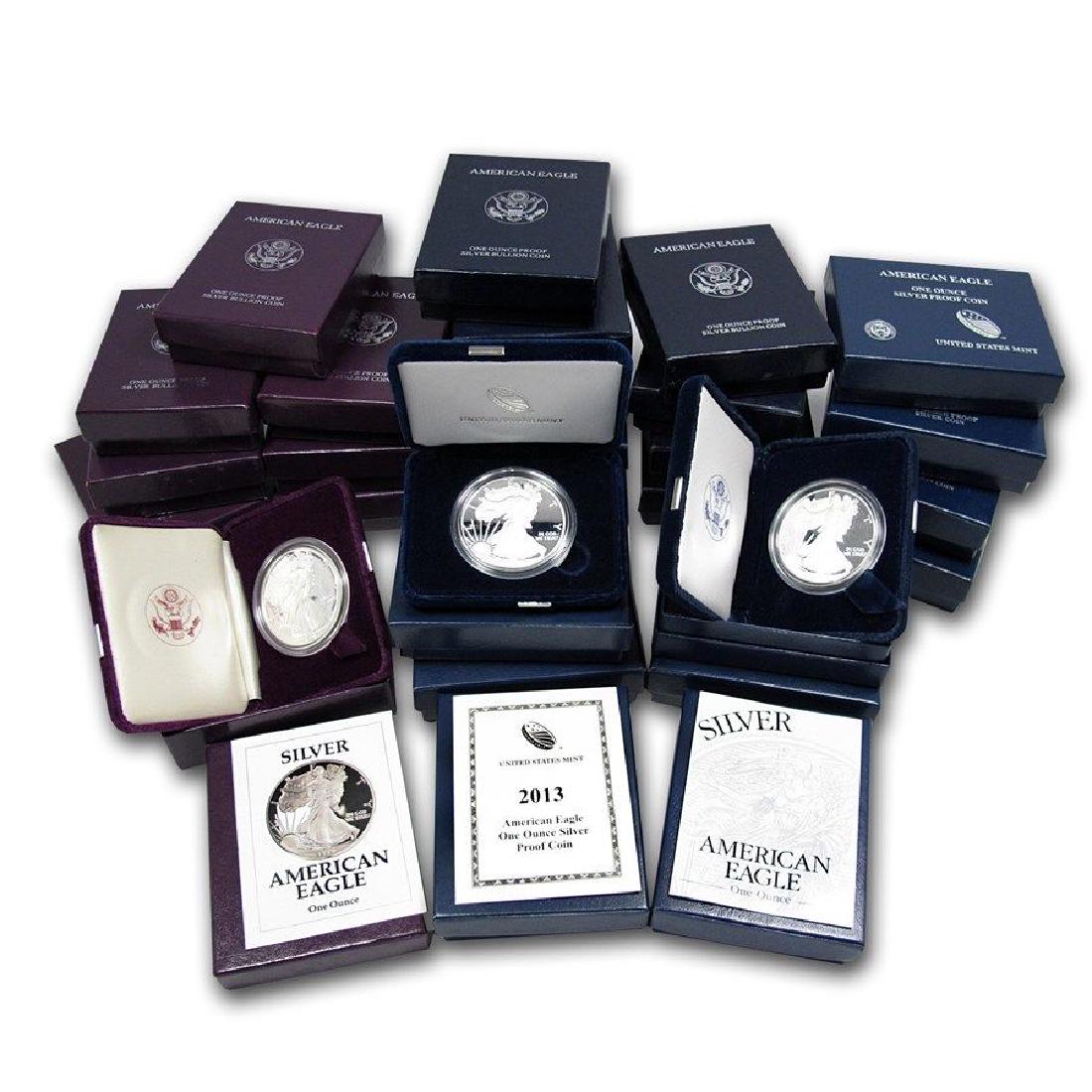 1986-2013 Complete US Silver Eagle Proof Set: Please note that all items are as shown in image. Bidder is responsible for all grade based upon images and value. Bidder further agrees to all terms and understands all nuances of bidder registration