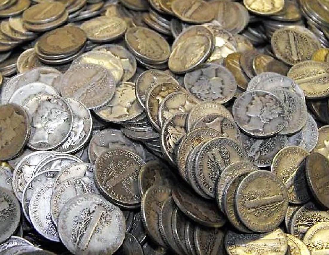 (300) Mercury Dimes -90% Silver: Please note that all items are as shown in image. Bidder is responsible for all grade based upon images and value. Bidder further agrees to all terms and understands all nuances of bidder registration