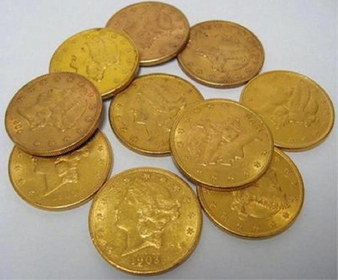 (1) Random Date $20 Gold Liberty From Image: Please note that all items are as shown in image. Bidder is responsible for all grade based upon images and value. Bidder further agrees to all terms and understands all nuances of bidder registration