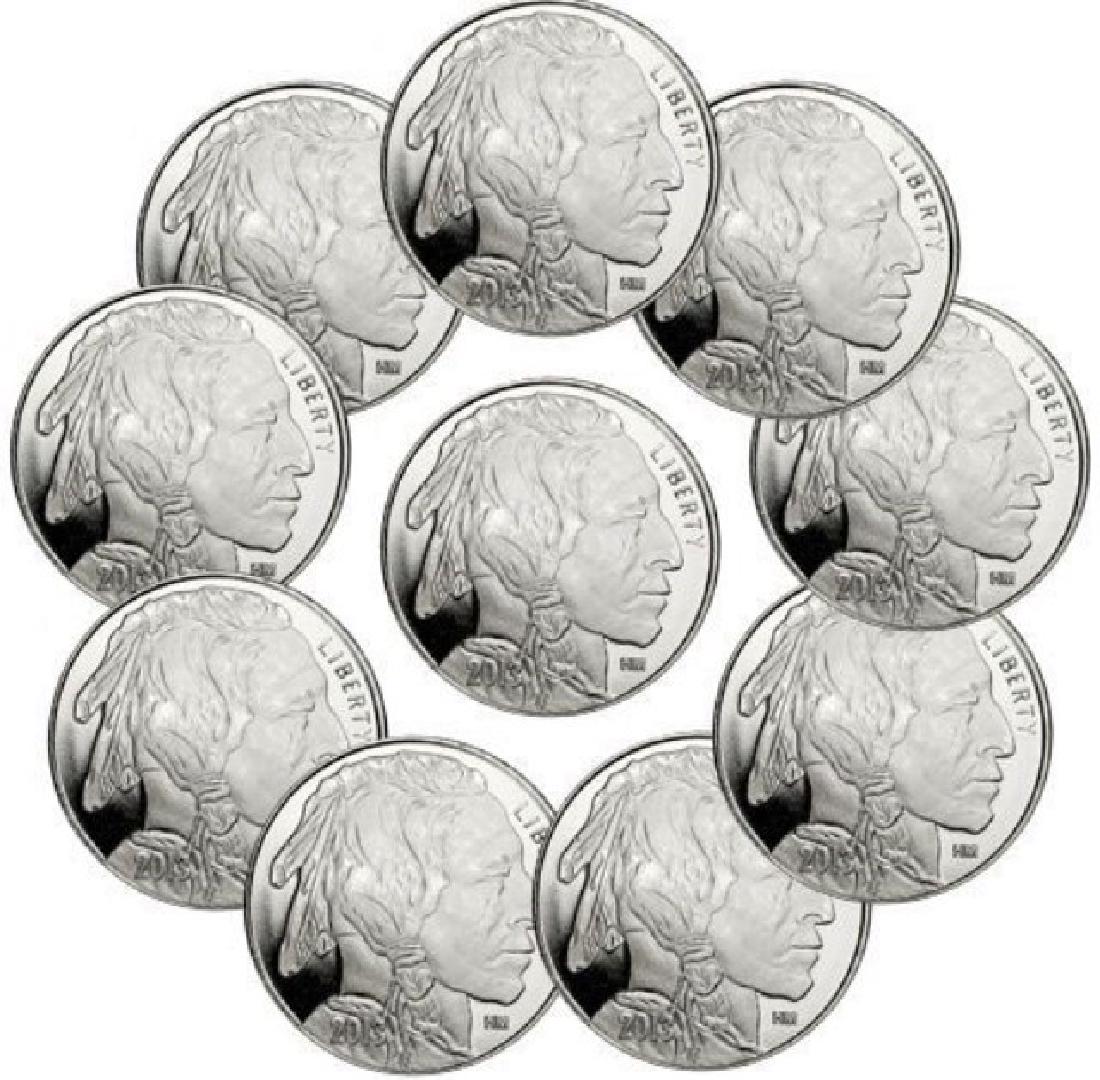 (10) 1 oz Buffalo Design Silver Round -.999 Pure: Please note that all items are as shown in image. Bidder is responsible for all grade based upon images and value. Bidder further agrees to all terms and understands all nuances of bidder registration