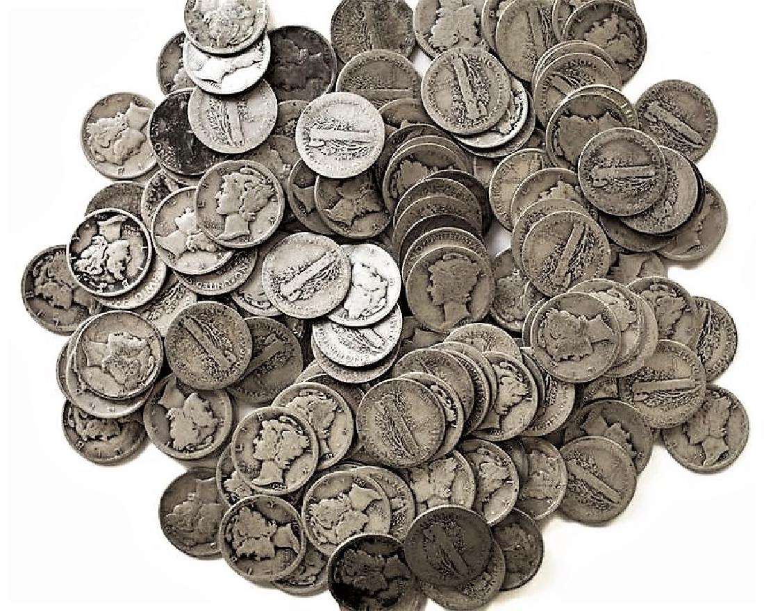 (100) Mercury Dimes -90% Mixed Dates: Please note that all items are as shown in image. Bidder is responsible for all grade based upon images and value. Bidder further agrees to all terms and understands all nuances of bidder registration