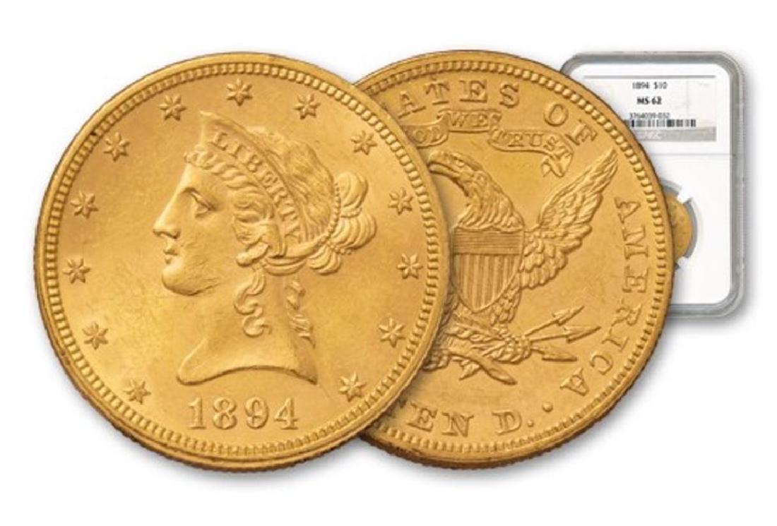 1894 MS 62 NGC $10 Gold Liberty Eagle: Please note that all items are as shown in image. Bidder is responsible for all grade based upon images and value. Bidder further agrees to all terms and understands all nuances of bidder registration