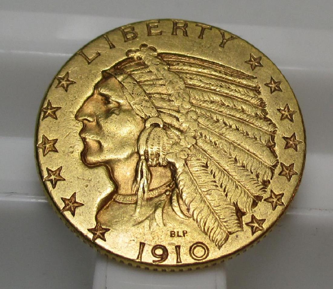 1910 D $ 5 Gold Indian Half Eagle (1 of 2)